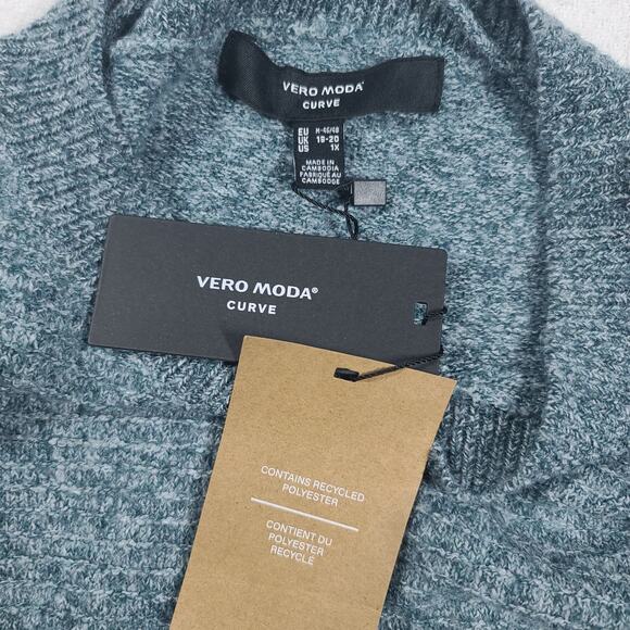 Vero Moda VMBOOM women's knitted green sweater Size 1X Office Cozycore Caboncore - Picture 12 of 13